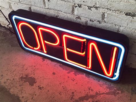 Vintage Neon Open Sign At 1stdibs