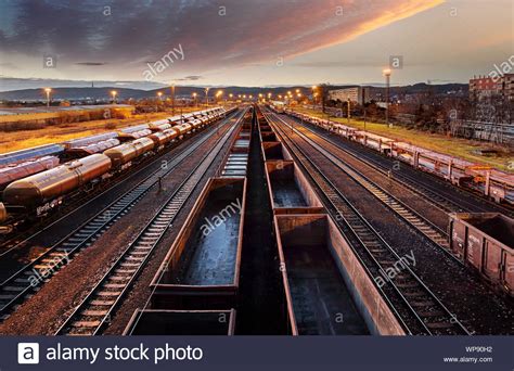 Railway Station Freight Trains Cargo Transport Stock Photo Alamy