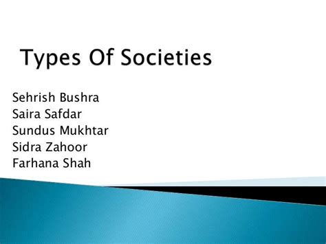 Types Of Societies