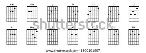 Guitar Chords Icon Set Guitar Lesson Stock Vektor Royaltyfri