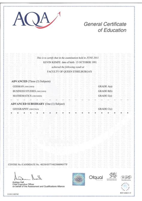 Advanced Level Certificate Pdf Gambaran
