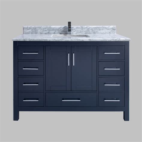 Sears carries stylish bathroom vanities for your next remodeling project. 48" Carmela Blue - Carrera Countertop - Single Sink ...