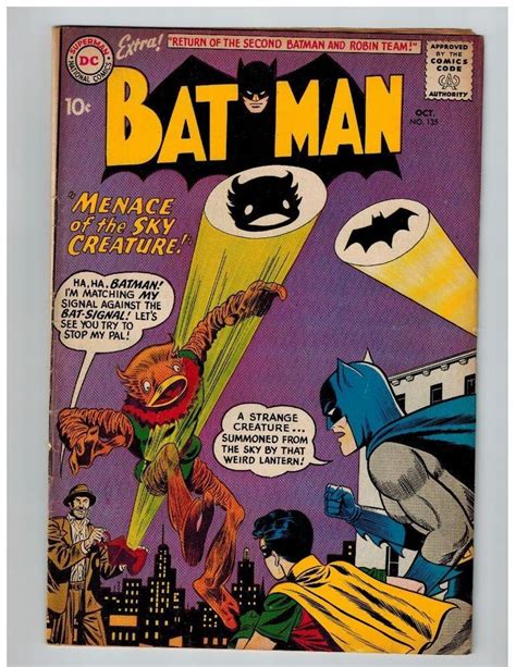1960 Batman 135 Nice Unrestored Silver Age Comic Book DC Comics Robin