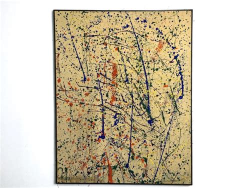 38x27 Vintage 1963 Jackson Pollock Style Abstract Painting Etsy