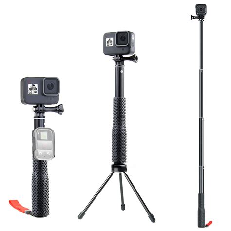 Extendable Monopod Selfie Stick With Tripod Adapter Mount For Gopro