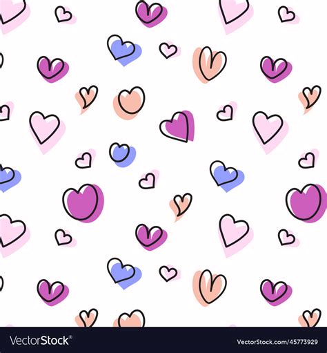 Seamless Heart Pattern For Valentines Day Vector Image