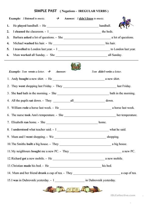 Irregular Past Tense Verbs Worksheet All Esl Free Printable Past