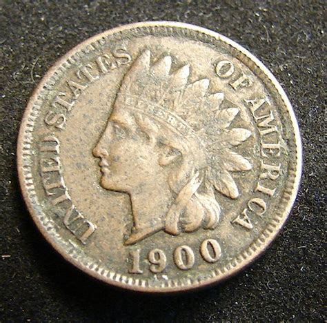 Indian Head 1 Cent Coin 1900 Good Liberty And Almost 4 Complete
