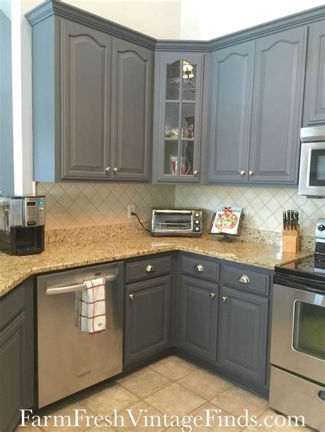 It's possible you'll found one other how to paint wooden kitchen cabinets better design concepts. Queenstown Gray Milk Paint | Kitchen cabinets makeover ...