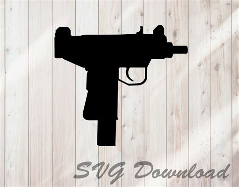 Uzi Gun Submachine Gun Svg Instant Download Vinyl And Craft Etsy Canada