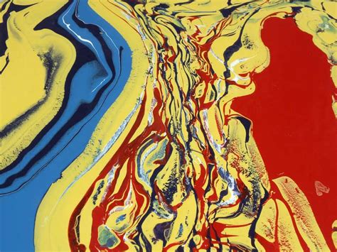 Blue Red Yellow Tondo Abstract Portholes Of Aurelia Xix