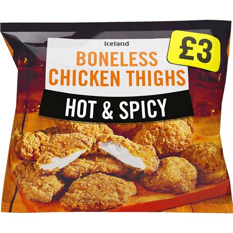 Iceland Hot And Spicy Boneless Chicken Thighs 600g Breaded And Battered