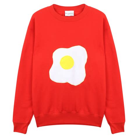 Red Fried Egg Sweatshirt S Mcindoe Design Wolf And Badger
