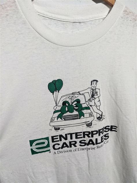 Vintage Enterprise Car Rental T-Shirt Tee White Men's… - Gem