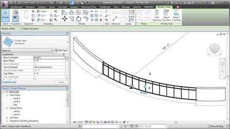 Revit Edit The Profile Of A Curved Wall Youtube