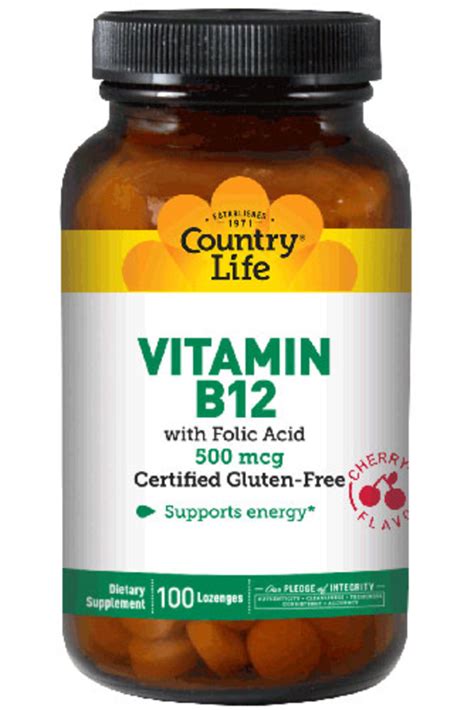 Country Life Vitamin B12 Cherry 500 Mcg 100 Lozenges Products