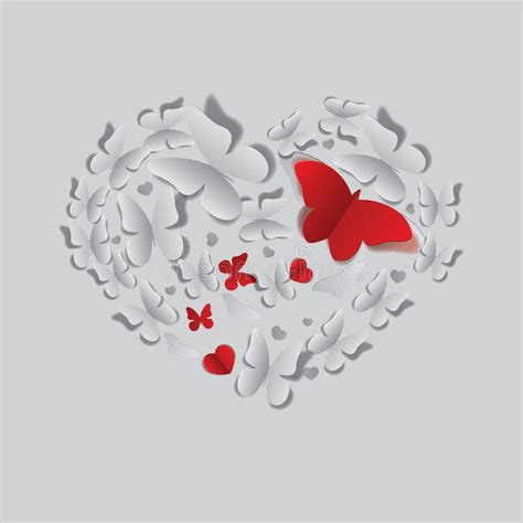 Heart Of Paper Butterflies Stock Vector Illustration Of Wedding 35382446