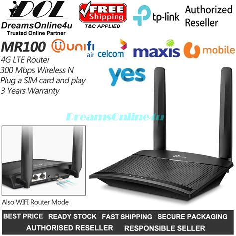 Unifi router replacement by bandwidth. TP-LINK TL-MR100 MR100 300 Mbps Wireless N 4G LTE Router ...