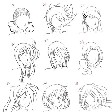 I think it's best to simplify hair into simple forms instead of drawing one hair at a time. Cute Anime Hairstyles ~ trends hairstyle