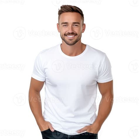 Handsome Business Man In White T Shirt Isolated 30768089 Png