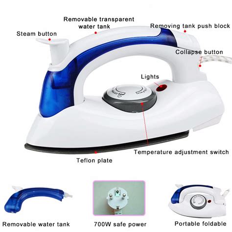 Mini Portable Electric Foldable Travel Iron For Clothes Travel Steamer