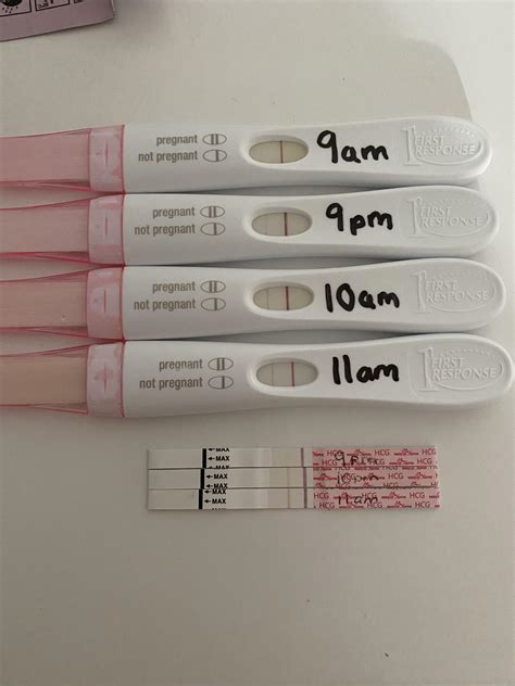 Line Progression 9 Dpo Am To 11 Dpo Am On First Response And Easyhome