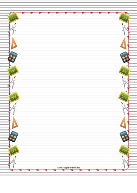 Striped Math Border Printable Pdf Download