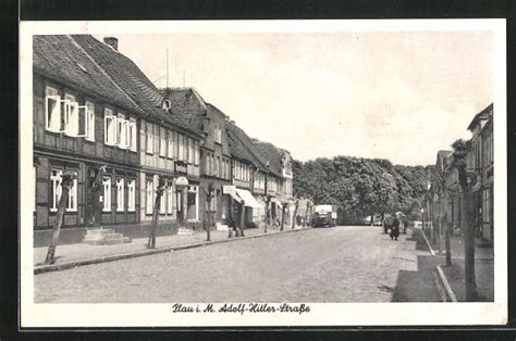 Ansichtskarte Plau I M Strasse Mit Apotheke 1944 Manuscript Paper Collectible Bartko Reher