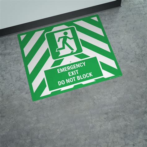 Emergency Exit Do Not Block Landscape Large Floor Sign