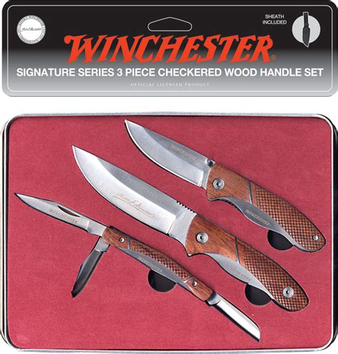 All knives feature stainless steel blades and beautiful pakka cherry wood handles. Winchester Winchester Knife Set knives / multitools G0436