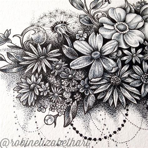 Pen And Ink Flower Drawings At Explore Collection