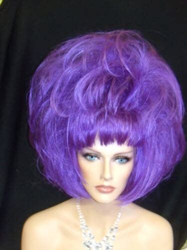 Sin City Costume Wigs Wild Funky Daring Purple Short Page Straight