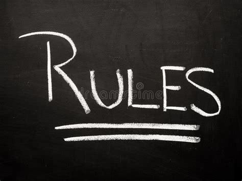 Rules Sign Stock Photo Image Of Blackboard Rules Underlined 27483044