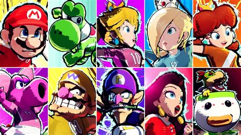 Mario Strikers Battle League All Characters Animations DLC Included YouTube