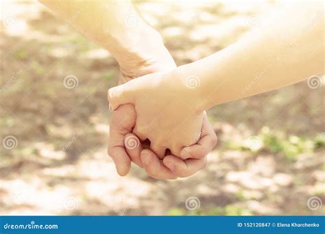 Hands Hold Hands Couple Boy And Girl Clasped Hands Love Meeting Stock