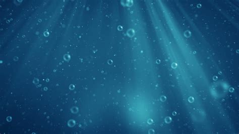 Animation Of Moving Up Water Bubbles Underwater Background Of Blue