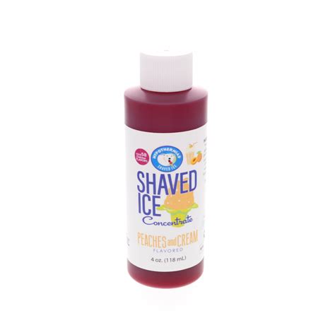 Peaches And Cream Shaved Ice And Snow Cone Unsweetened Flavor Concentrate 4 Fl Oz Size Makes 1