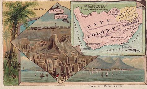 Cape Colony Map Diamonds Harbour And Palm Oil Martinplaut