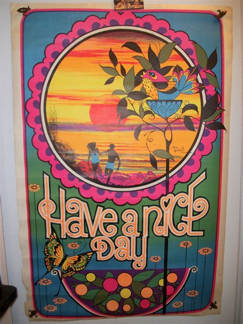 1970 Blacklight Have A Nice Day Black Light Posters Poster Poster Art