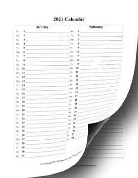 See your schedule and keep track of important dates and events with the best wall calendar. Printable 2021 Calendar Vertical List