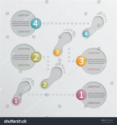 Four Steps Vector Perforated Infographic Template Stock Vector Royalty