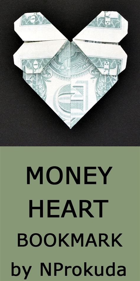 My Money Bookmark Two Hearts Dollar Origami Tutorial Diy By