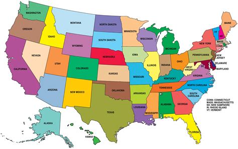Map Of Us Labeled Us States On Map