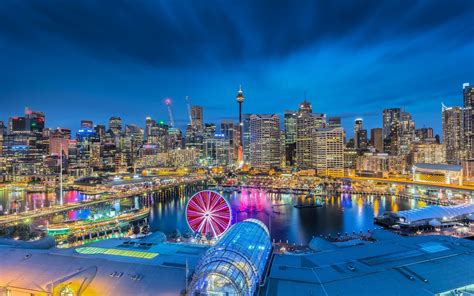 Visit sydney, nsw and discover why it's such a fantastic city. Darling Harbour City of Sydney Australia - Download hd wallpapers