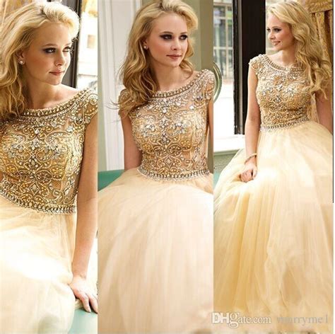Formal Dress 2016 Plus Size Sexy Champagne Evening Prom Dress With