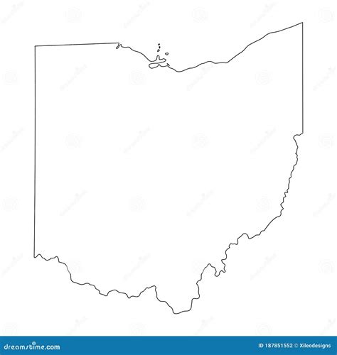 Ohio Oh State Border Usa Map Outline Stock Vector Illustration Of
