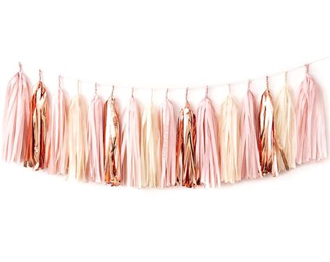Blush Rose Gold Tassel Garland DIY Kit Pink Champagne Ivory Nude