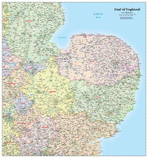 F East Of England Regional Map Political Map Graphics