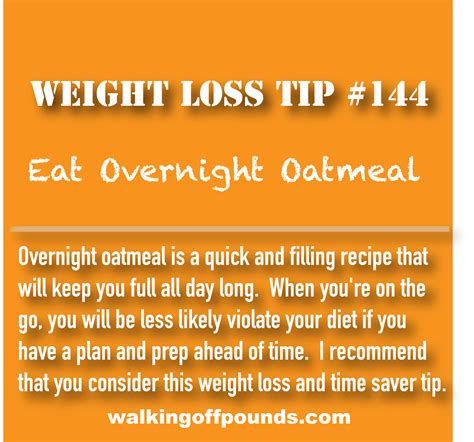 Weight Loss Tip Eat Overnight Oatmeal Walking Off Pounds