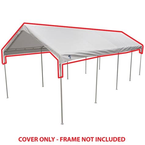 The sturdy 12' x 30' valance cover is constructed from a six ounce poly material that offers 12 mil of thickness. King Canopy 10 ft x 27 ft White Drawstring Carport Canopy Cover - Walmart.com - Walmart.com